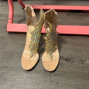 Elegant Gold Embellished Women's Sandals